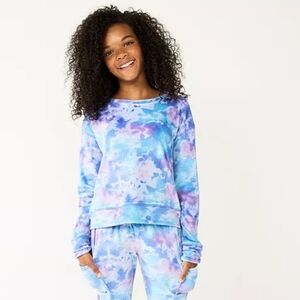 EUC SO Girls Velour Pullover Crewneck Sweatshirt